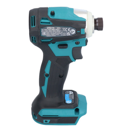 Makita DTD 172 SF1J-R cordless impact wrench 18 V 180 Nm 1/4" brushless + 1x rechargeable battery 3.0 Ah + charger + RHINO