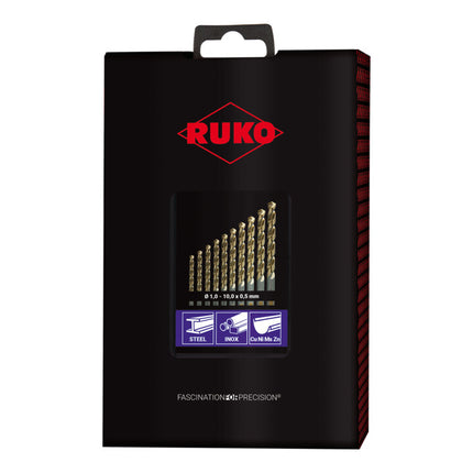 Set di punte elicoidali RUKO DIN 338 UNI Ø nominale 1-10x0,5 mm ( 4000606341 )