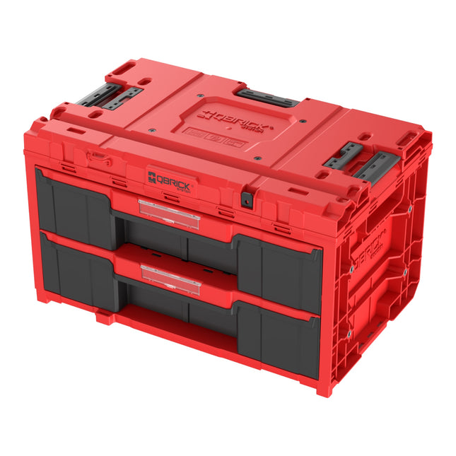 Qbrick System ONE Drawer 2 Toolbox 2.0 RED Ultra HD Cassetta degli attrezzi personalizzata 587 x 380 x 340 mm 29 L con due cassetti