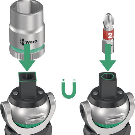 Wera socket spanner set 8009 Zyklop Pocket Set 3 ( 8002931221 ) 27-piece 3/8 ″ + 1/4 ″