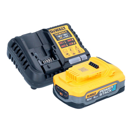 Sega circolare a batteria DeWalt DCS 573 H1 18 V 190 x 30 mm senza spazzole + 1x batteria powerstack 5,0 Ah + caricabatteria