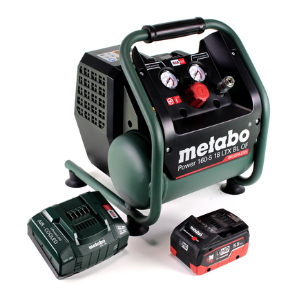 Kompresor akumulatorowy Metabo Power 160-5 18 LTX BL OF 18 V 8,0 bar bezszczotkowy + 1x akumulator LiHD 5,5 Ah + ładowarka