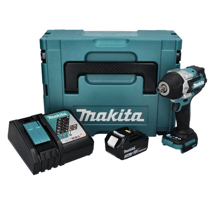 Llave de impacto sin cable Makita DTW 701 RF1J 18 V 700 Nm 1/2" XPT Brushless + 1x batería recargable 3.0 Ah + cargador + Makpac