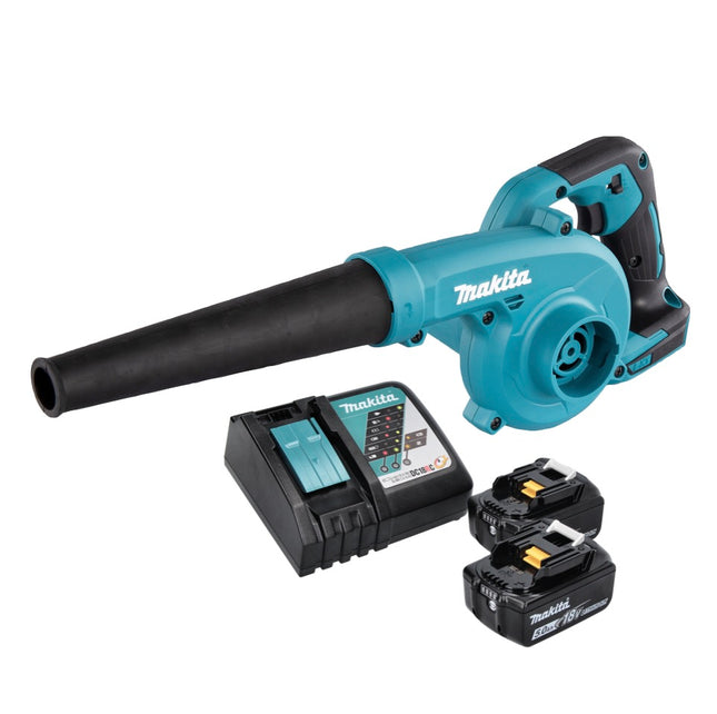 Soplador de hojas sin cable Makita DUB 185 RT soplador 18 V + 2x batería recargable 5,0 Ah + cargador