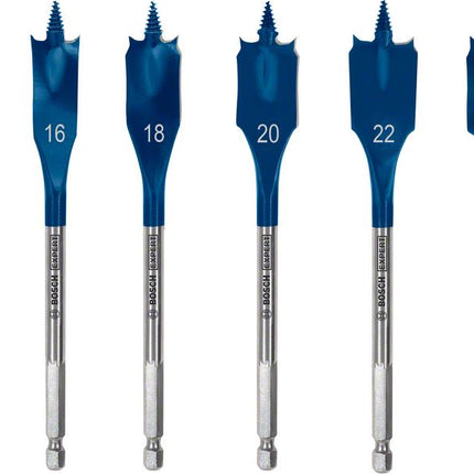 Bosch EXPERT SelfCut Speed Flachfräsbohrer Set 14 - 24 mm 6 tlg. ( 2608900332 ) für Holz - Nachfolger von 2608595424 - Toolbrothers