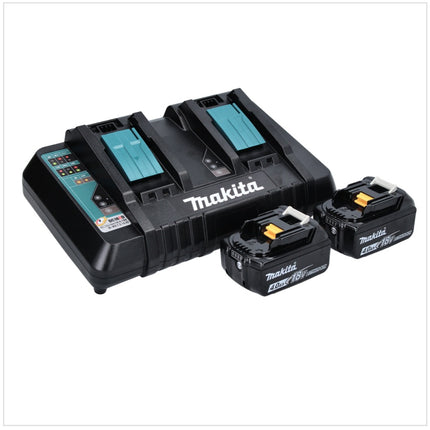 Makita DML 810 PM cordless LED area light 18 / 36 V (2 x 18 V) 5500 lm IP54 + 2x battery 4.0 Ah + double charger