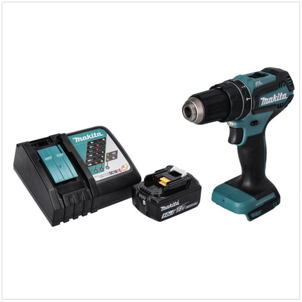 Taladro de percusión sin cable Makita DHP 485 RT1 18 V 50 Nm sin escobillas + 1x batería recargable 5,0 Ah + cargador