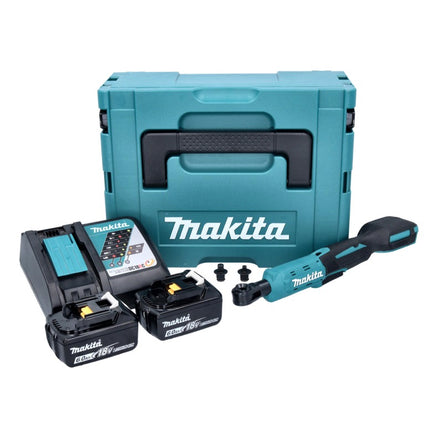 Makita DWR 180 RGJ cordless ratchet screwdriver 18 V 47.5 Nm 1/4" 3/8" + 2x rechargeable battery 6.0 Ah + charger + Makpac