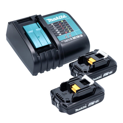 Taladro de percusión a batería Makita DHP 453 SA2X5 18 V 42 Nm + 2x batería recargable 2,0 Ah + cargador + juego de accesorios de 101 piezas + maletín