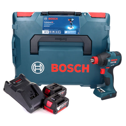 Atornillador de impacto a batería Bosch GDX 18V-210 C Professional 18 V 210 Nm sin escobillas + 2 baterías de 4,0 Ah + cargador + módulo de conectividad + L-Boxx