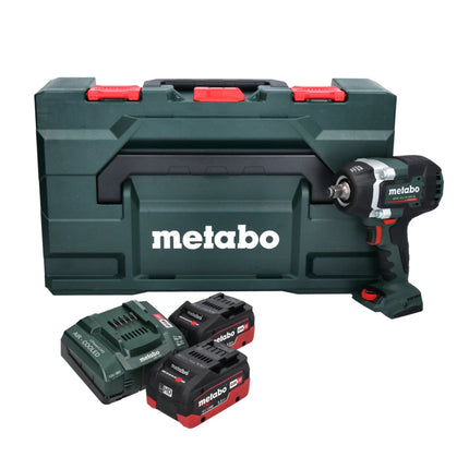 Atornillador de impacto a batería Metabo SSW 18 LTX 800 BL 18 V 800 Nm 1/2" ( 602403660 ) sin escobillas + 2 baterías de 5,5 Ah + cargador + metaBOX