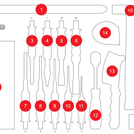 KS TOOLS Leere Schaumstoffeinlage zu 811.1017 ( 811.1017-97 )