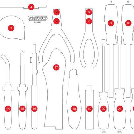 KS TOOLS Leere Schaumstoffeinlage zu 811.1032 ( 811.1032-97 )