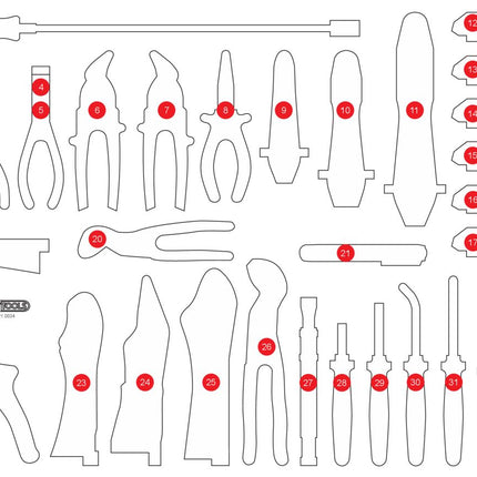 KS TOOLS Leere Schaumstoffeinlage zu 821.0034 ( 821.0034-97 )