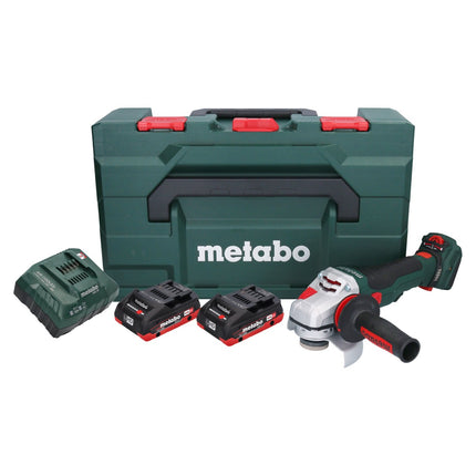 Metabo WVB 18 LTX BL 15-125 Quick amoladora angular sin cable 18 V 125 mm sin escobillas + 2x batería recargable 4,0 Ah + cargador + metaBOX