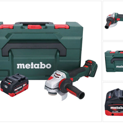 Metabo WVB 18 LTX BL 15-125 Quick amoladora angular sin cable 18 V 125 mm sin escobillas + 1x batería recargable 5,5 Ah + metaBOX - sin cargador