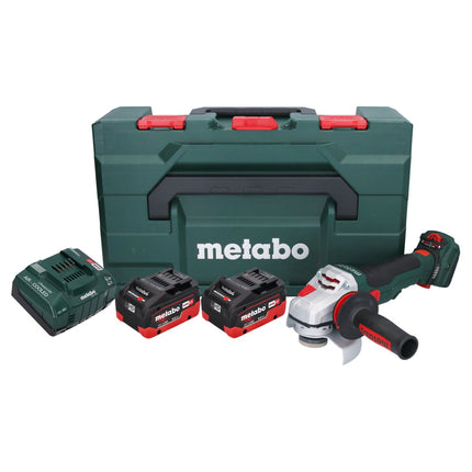 Metabo WVB 18 LTX BL 15-125 Quick amoladora angular sin cable 18 V 125 mm sin escobillas + 2x batería recargable 8,0 Ah + cargador + metaBOX