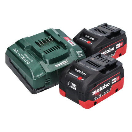 Metabo WVB 18 LTX BL 15-125 Quick amoladora angular sin cable 18 V 125 mm sin escobillas + 2x batería recargable 8,0 Ah + cargador + metaBOX