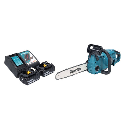 Makita DUC 357 RT2X2 Motosega a batteria 18 V 35 cm 7,7 m/s Brushless + 2x batteria 5,0 Ah + caricabatterie