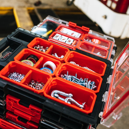 Qbrick System ONE Organizer L 2.0 empilable 531 x 379 x 77 mm 6 l IP 66 avec 10 inlays