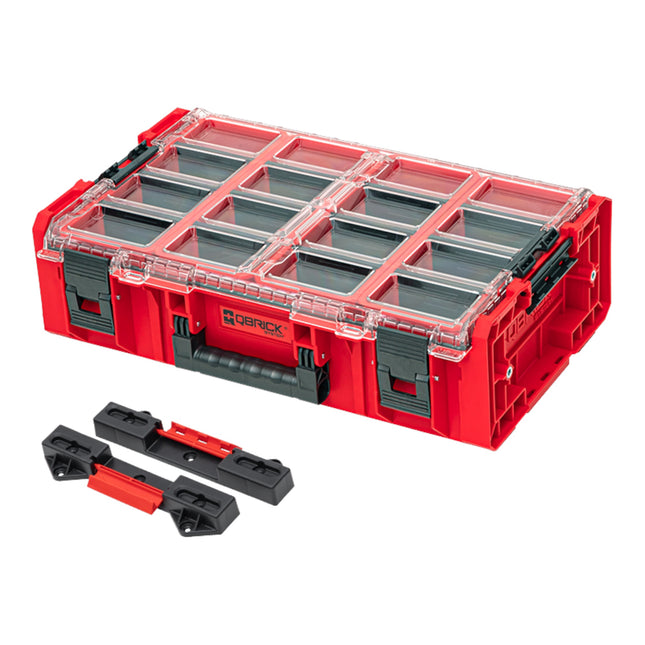 Qbrick System ONE Organizer 2XL 2.0 RED ULTRA HD Custom + ONE Connect adapter 582 x 387 x 172 mm 19.5 L stackable IP66