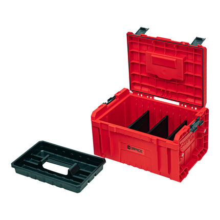 Qbrick System PRO Toolbox 2.0 RED ULTRA HD Custom tool case 450 x 260 x 240 mm 19 l stackable IP54 with 3 compartments and shelf