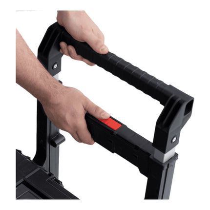 Qbrick System PRIME Carro Carro apilable 590 x 425 x 660 mm 37 l IP66 100 kg de capacidad de carga con doble asa telescópica de aluminio