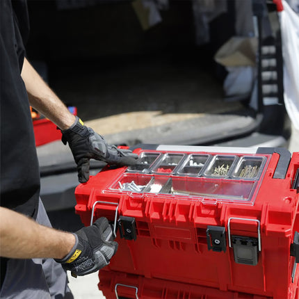 Qbrick System PRIME Toolbox 250 Expert RED ULTRA HD Custom con organizador apilable 535 x 327 x 277 mm 26 l IP66 con 5 embutidos y 10 separadores