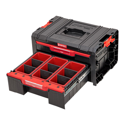 Qbrick System PRO Drawer 2 Toolbox 2.0 Expert stackable 450 x 310 x 244 mm 4.5 l 9.5 l IP54 with two drawers 10 inlays and 6 dividers