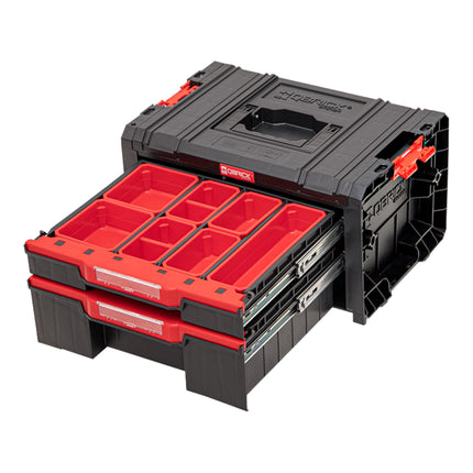 Qbrick System PRO Drawer 2 Toolbox 2.0 Expert stackable 450 x 310 x 244 mm 4.5 l 9.5 l IP54 with two drawers 10 inlays and 6 dividers