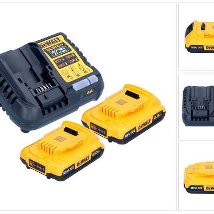 DeWalt DCB 1104 D2 Battery Starter Set 12 V / 18 V 2x batteria 2,0 Ah + caricatore DCB 1104