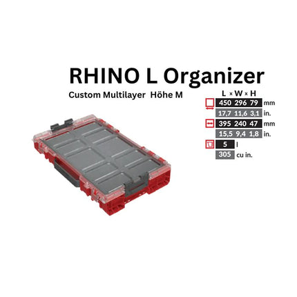 Toolbrothers RHINO L Organizer ULTRA altezza M Multistrato personalizzato 5 l IP54