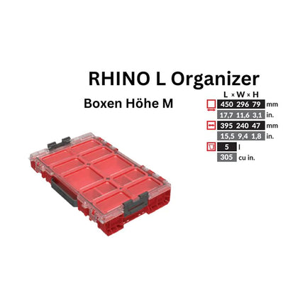 Toolbrothers RHINO L Organizer ULTRA altura M cajas 5 l IP54 con cajas extraíbles