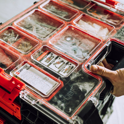 Toolbrothers RHINO L Organizer ECO altura XL cajas 9 l IP54 con cajas extraíbles