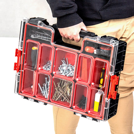 Toolbrothers RHINO L Organizer ECO altura XL cajas 9 l IP54 con cajas extraíbles