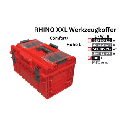 Toolbrothers RHINO XXL maletín de herramientas ULTRA Comfort+ altura L 38 l IP66 con separadores extraíbles