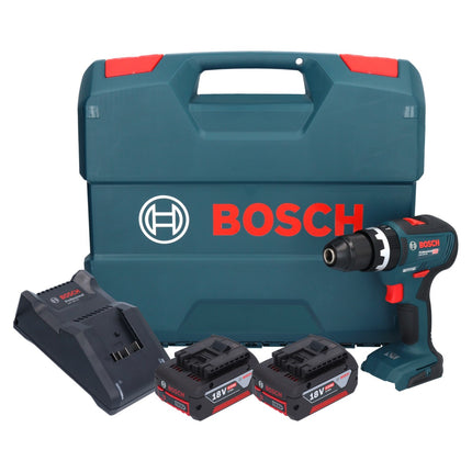 Bosch GSB 18V-55 Trapano a percussione professionale a batteria 18 V 55 Nm senza spazzole ( 0615990L7C ) + 2x batteria ricaricabile 4,0 Ah + caricabatterie + custodia