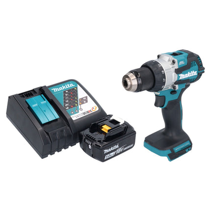 Taladro de percusión sin cable Makita DHP 489 RT1 18 V 73 Nm sin escobillas + 1x batería recargable 5,0 Ah + cargador