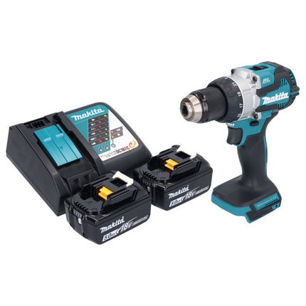 Taladro de percusión sin cable Makita DHP 489 RT 18 V 73 Nm sin escobillas + 2x batería recargable 5,0 Ah + cargador