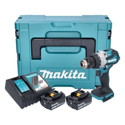 Taladro de percusión sin cable Makita DHP 489 RFJ 18 V 73 Nm sin escobillas + 2x batería recargable 3,0 Ah + cargador + Makpac