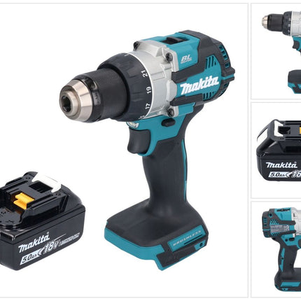 Taladro atornillador a batería Makita DDF 489 T1 18 V 73 Nm sin escobillas + 1x batería recargable 5,0 Ah - sin cargador