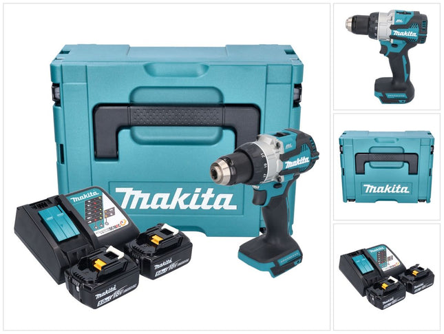 Taladro atornillador a batería Makita DDF 489 RTJ 18 V 73 Nm sin escobillas + 2x batería recargable 5,0 Ah + cargador + Makpac