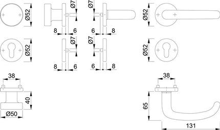 HOPPE Zestaw rozetek San Francisco E58/42KV/42KVS/1301Z Stal nierdzewna F69 ( 3000202020 )