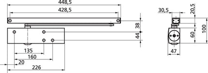 GEZE chiudiporta TS 3000 V installazione standard lato cerniera ( 3000255080 )