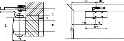 GEZE chiudiporta TS 3000 V installazione standard lato cerniera ( 3000255080 )