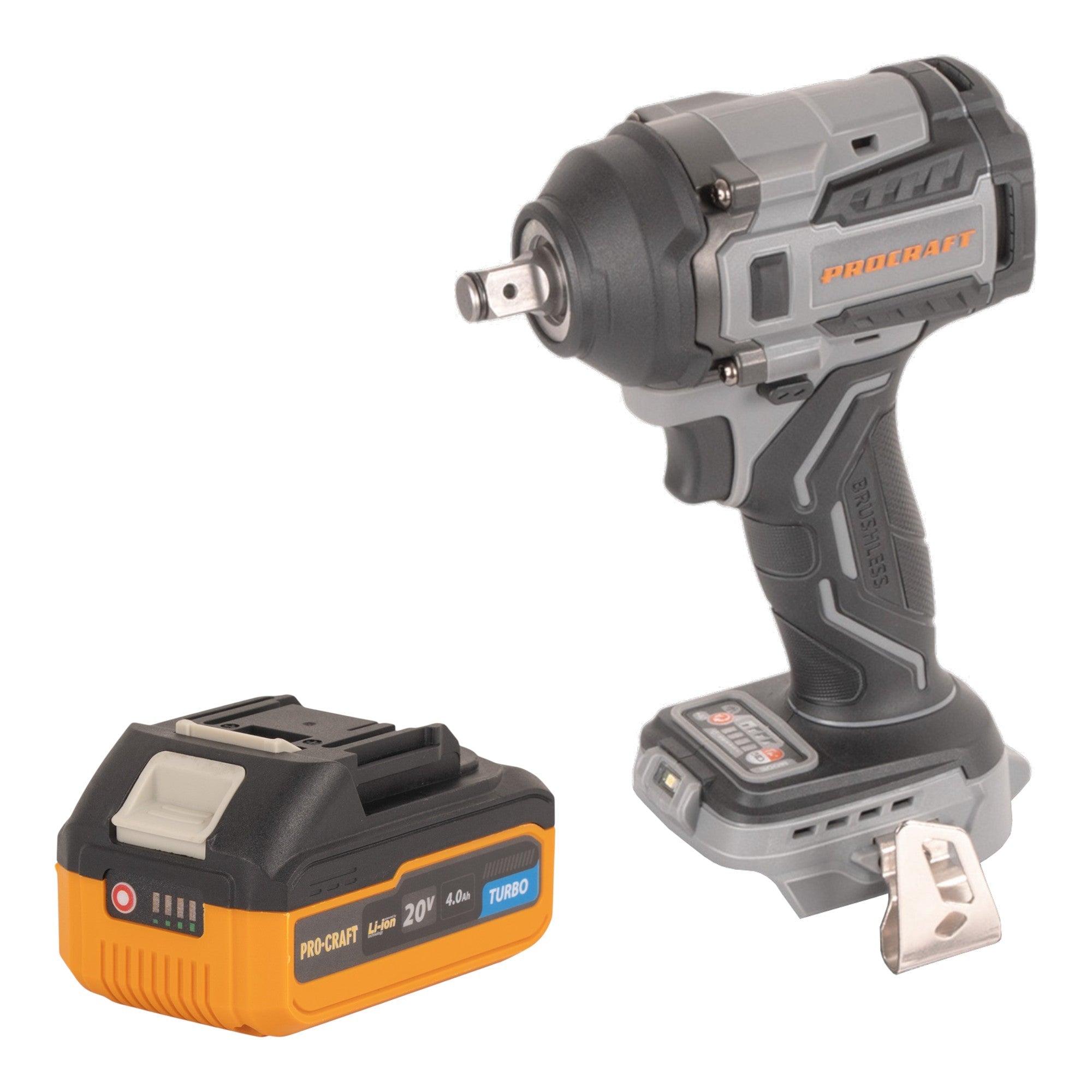 Procraft Industrial IW550Abb Akku Schlagschrauber 20 V 550 Nm 1/2" + 1x Akku 4,0 Ah - ohne Ladegerät