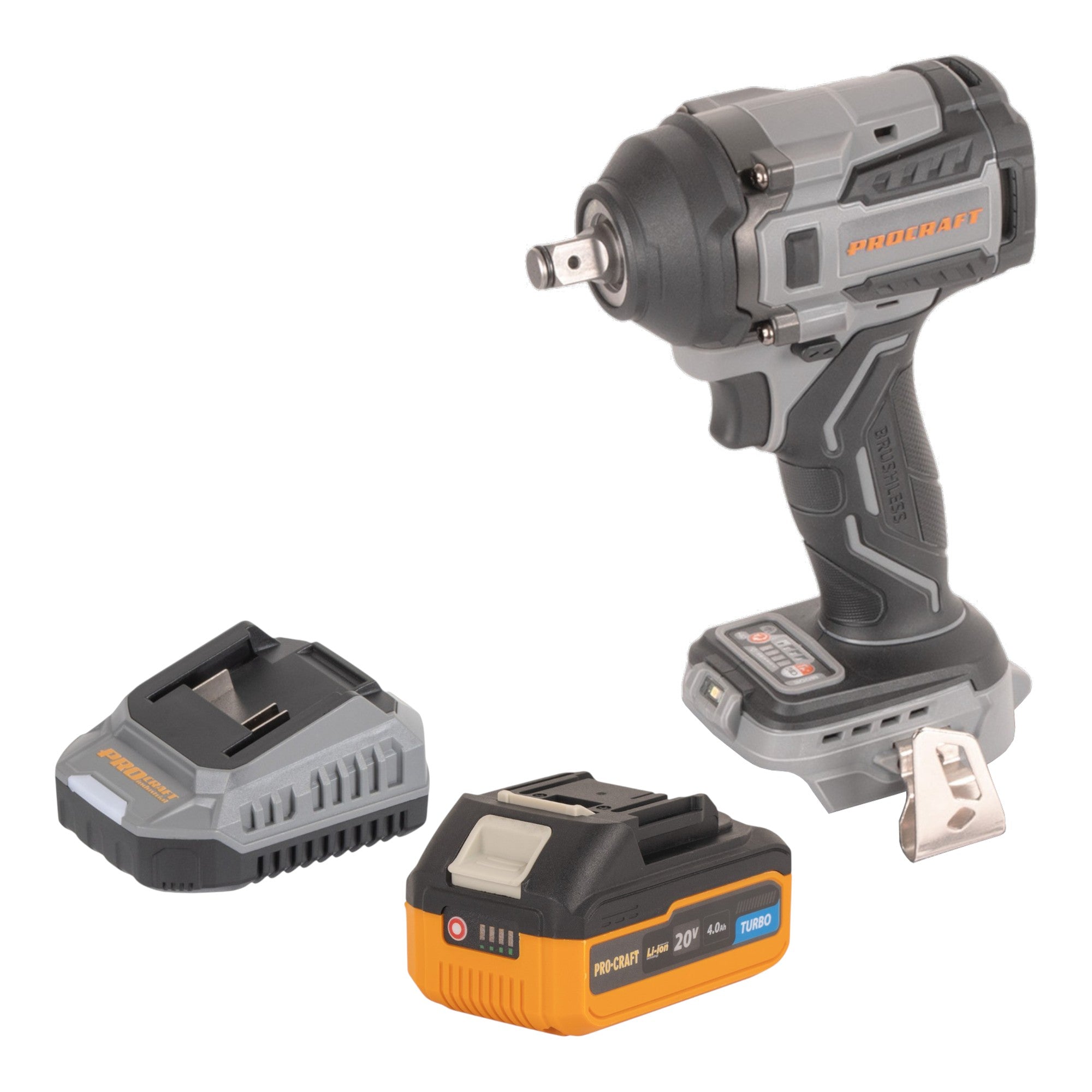 Procraft Industrial IW550Abb Akku Schlagschrauber 20 V 550 Nm 1/2" + 1x Akku 4,0 Ah + Ladegerät