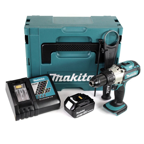 Makita DHP 451 RM1J 18 V 3. Gang Li-Ion Akku Schlagbohrschrauber im Makpac + 1x 4,0 Ah Akku + Schnellladegerät - Toolbrothers