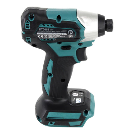 Makita DTD 155 SFJ-R Clé à choc sans fil 18V 140Nm Brushless + 2x batterie 3,0 Ah + chargeur + RHINO