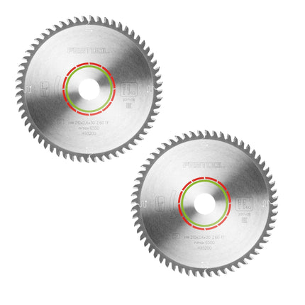 Festool HW 210x2,4x30 TF60 circular saw blade LAMINATE/HPL 2 pcs. ( 2x 493200 ) 210 x 2,4 x 30 mm 60 teeth for laminate, coated boards, acrylic glass, melamine resin boards and solid surface materials